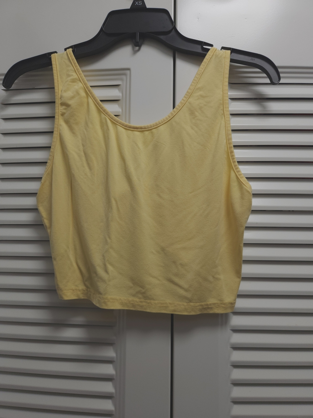 SHEIN Yellow Twist Back Crop Tank Top Size Large